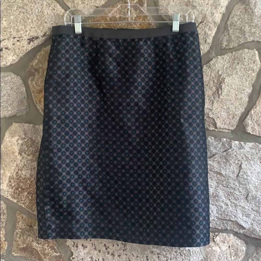 Kate Hill Silk  geometric pattern skirt